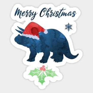 Christmas Dinosaur Art - Triceratops Sticker